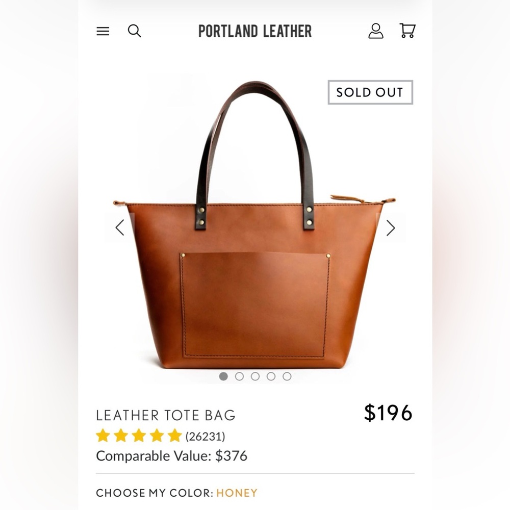 Portland Leather Large Tote in Honey Leather